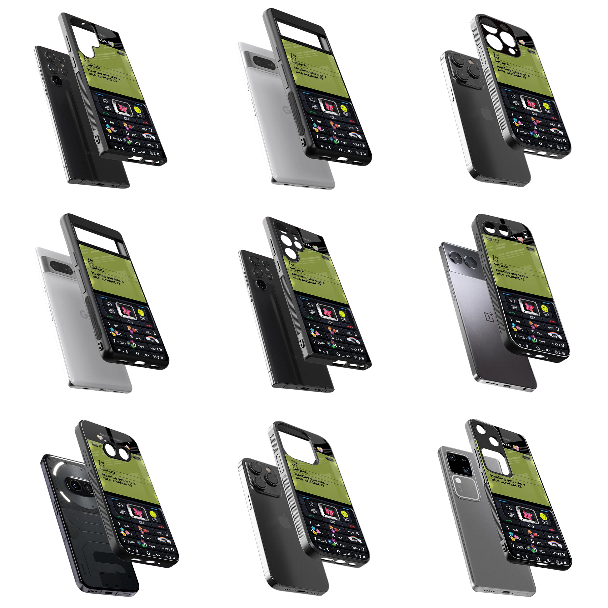 Durable Glass Back Mobile Case for iPhone, Samsung, OnePlus, Google Pixel, Redmi, Vivo, Oppo
