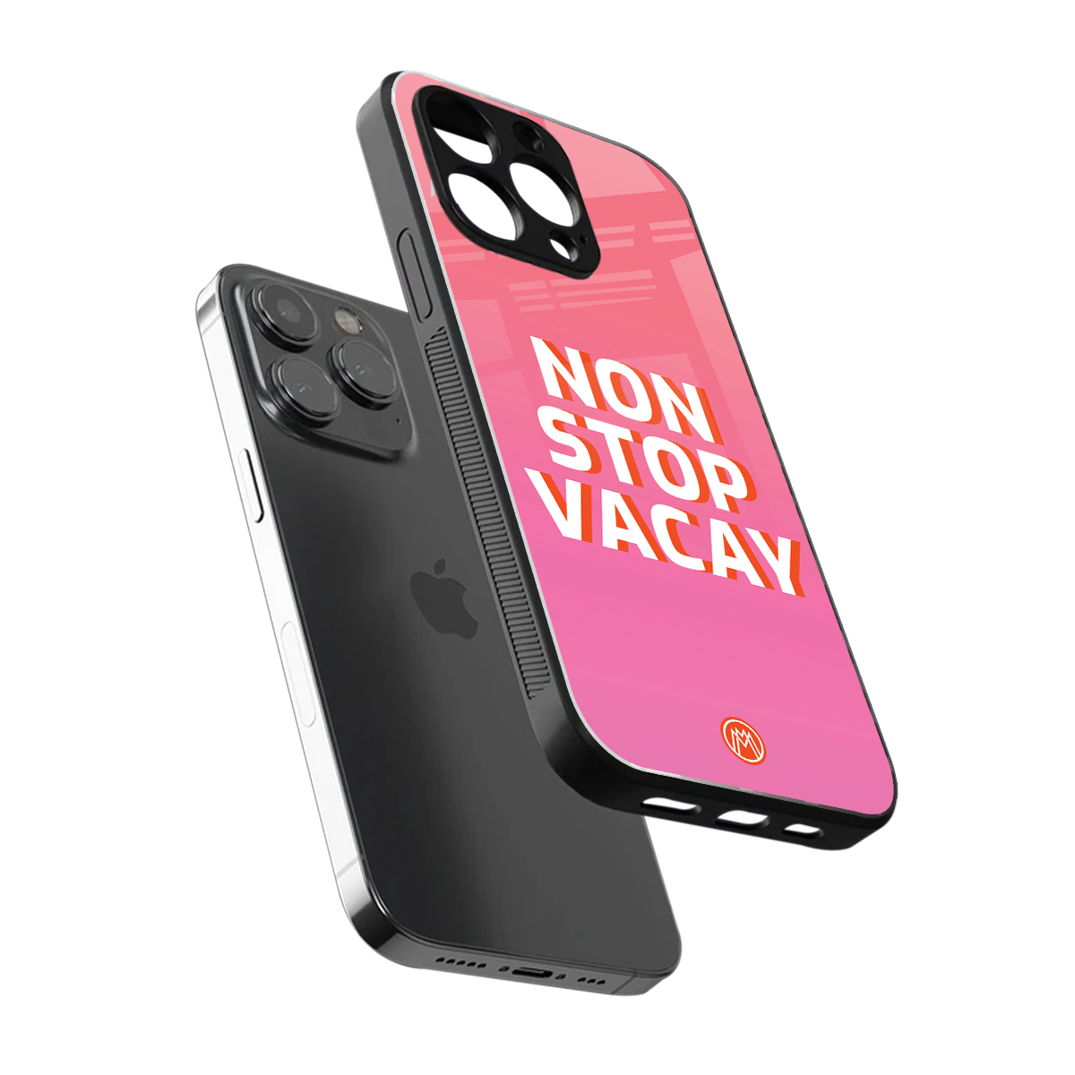 non stop vacay back phone cover | glass case for iphone 16 pro max
