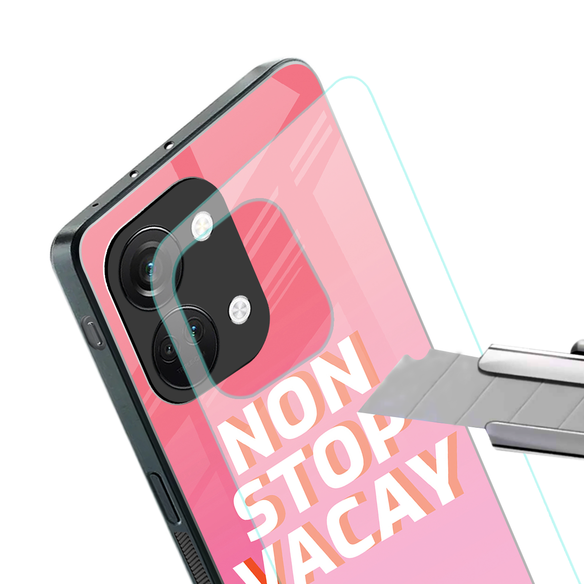 non stop vacay back phone cover | glass case for oneplus nord 3