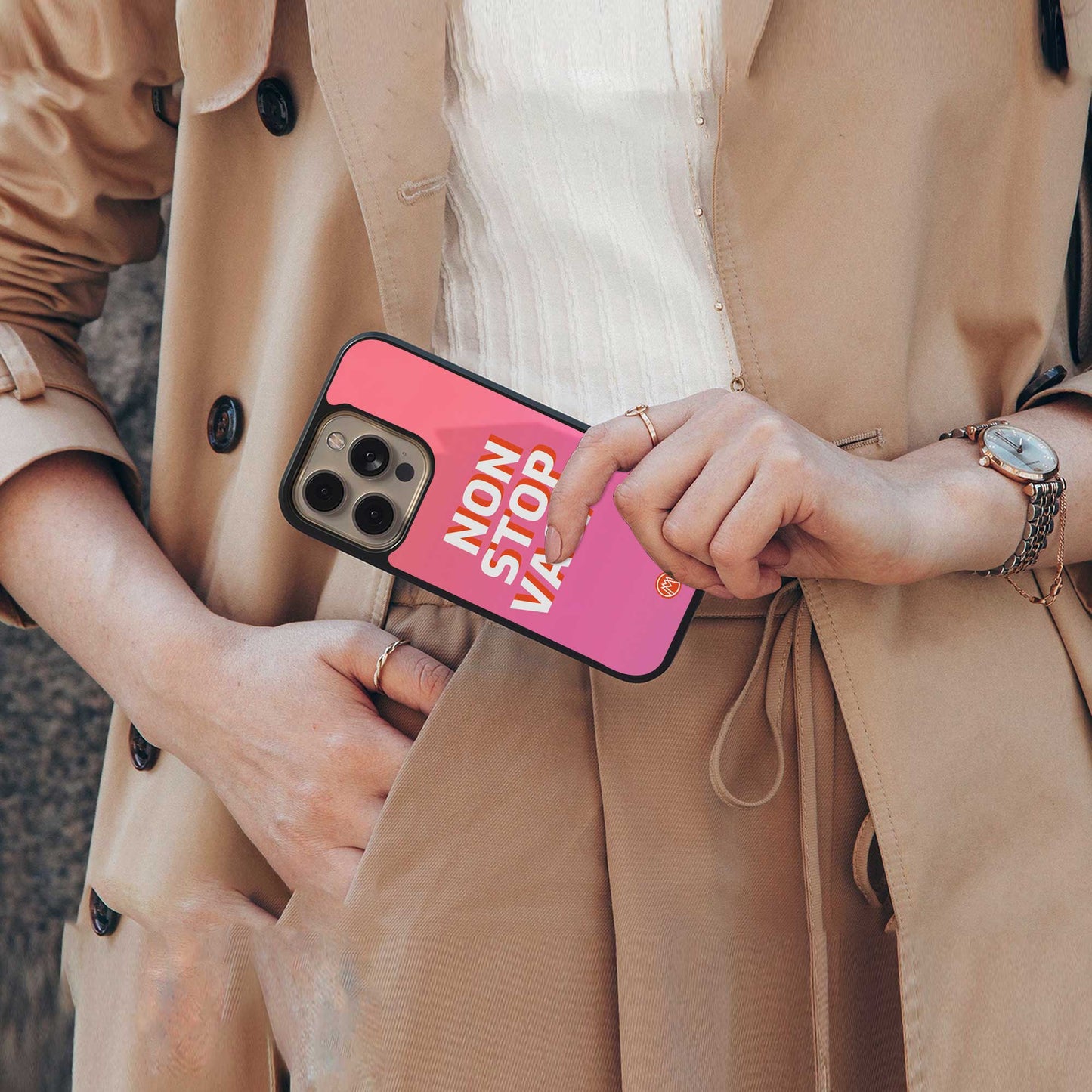 non stop vacay back phone cover | glass case for google pixel 7 pro