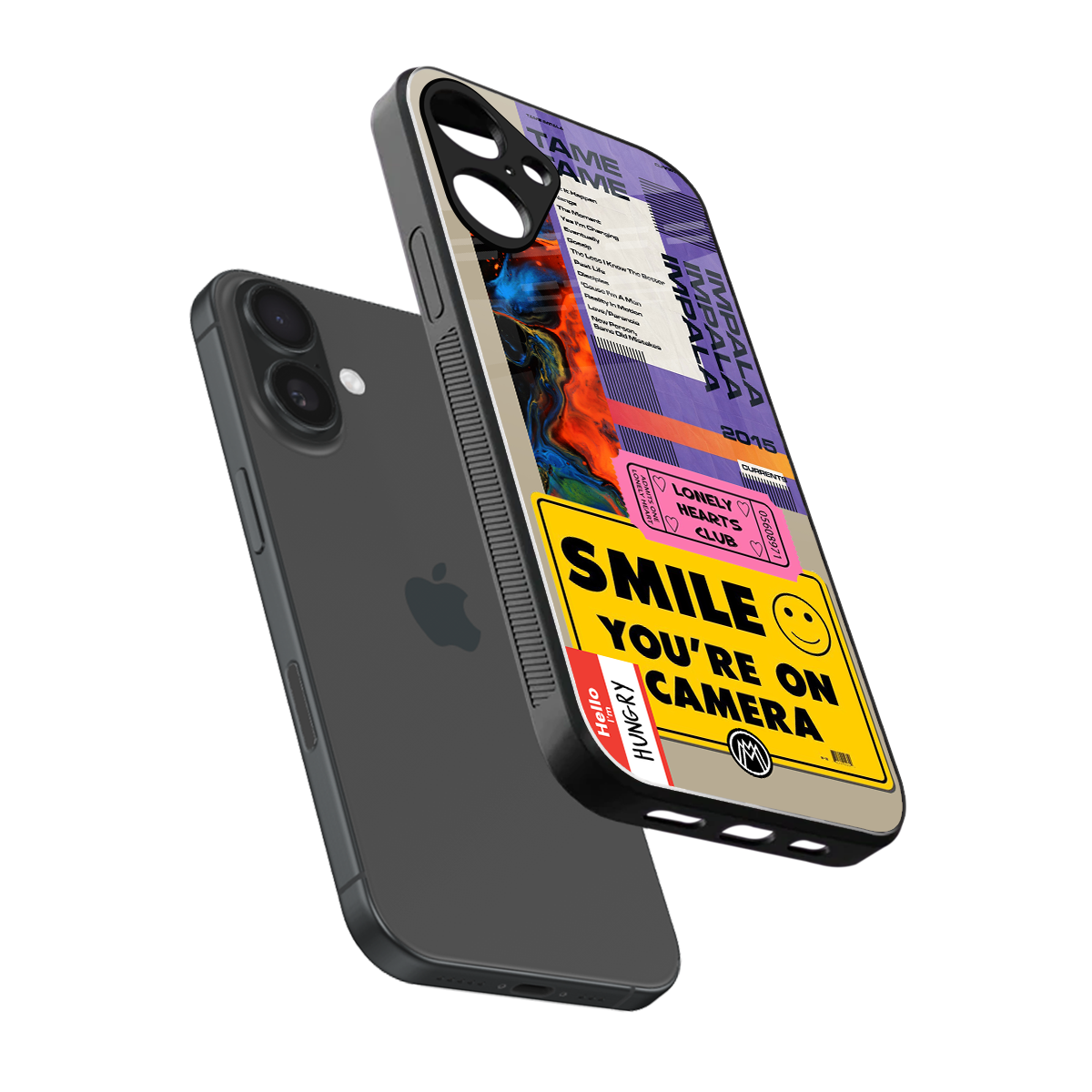 nostalgic stickers back phone cover | glass case for iphone 16 plus