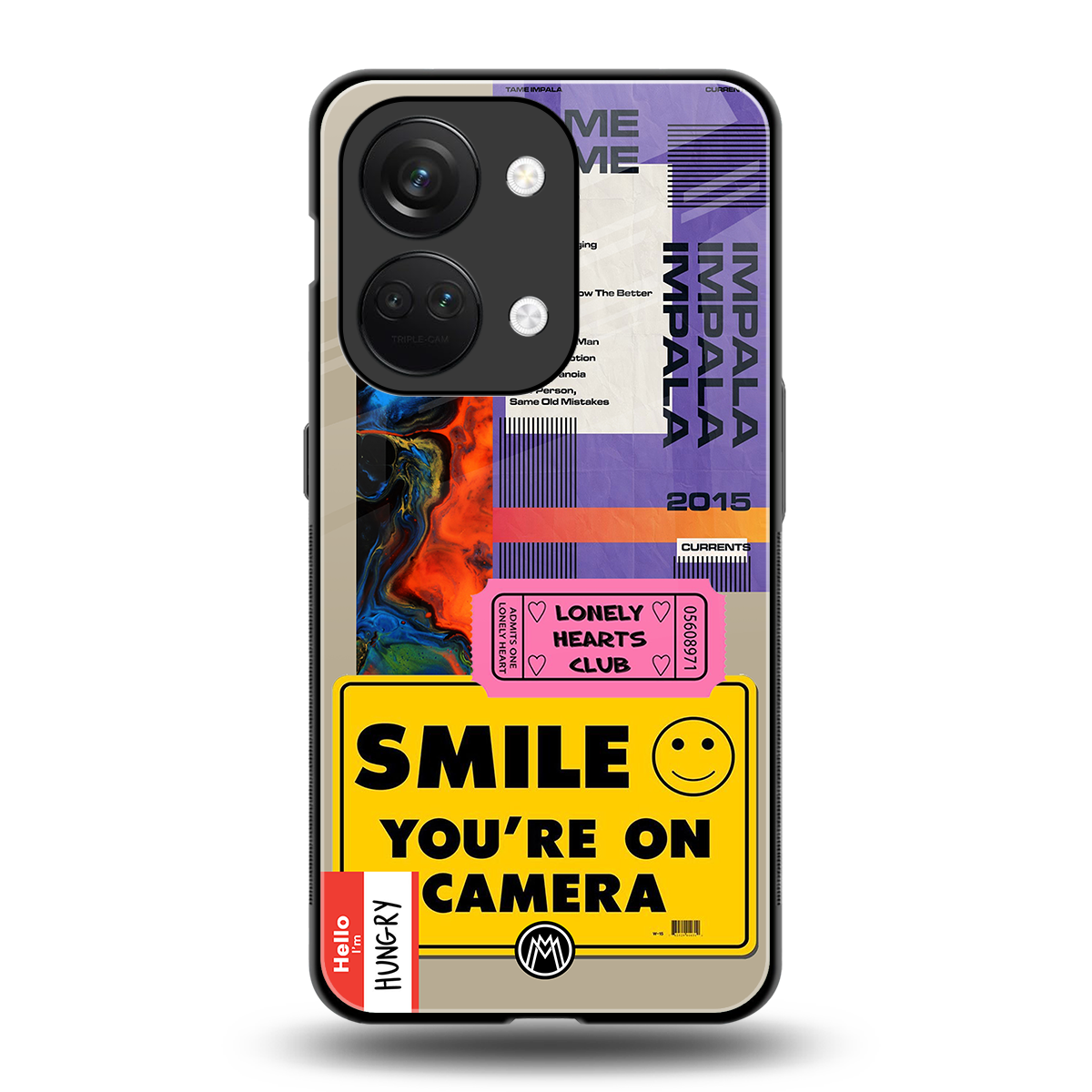 nostalgic stickers back phone cover | glass case for oneplus nord 3
