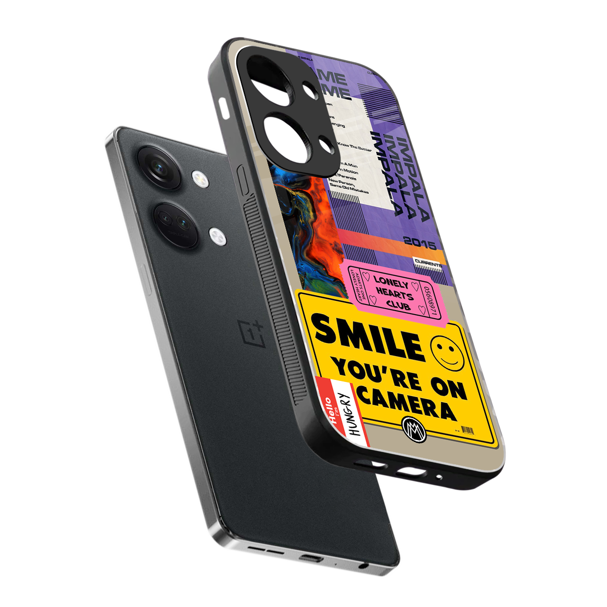 nostalgic stickers back phone cover | glass case for oneplus nord 3