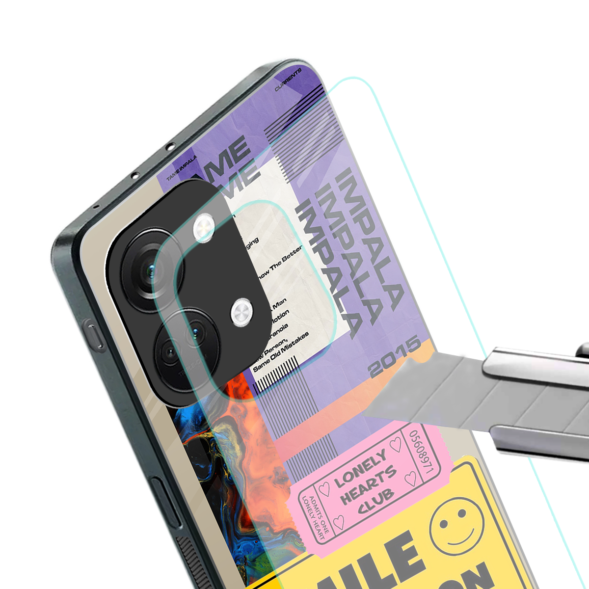 nostalgic stickers back phone cover | glass case for oneplus nord 3