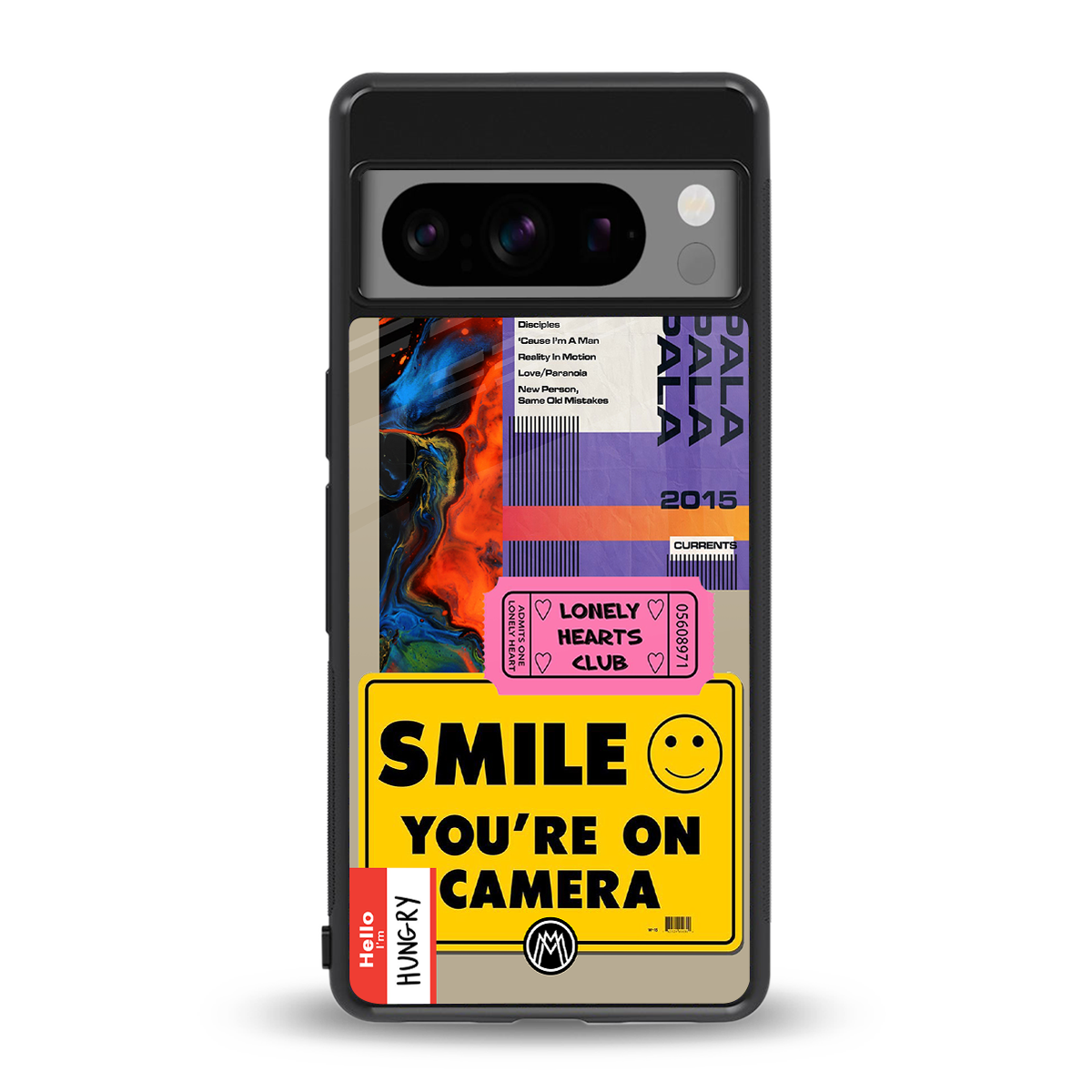 nostalgic stickers back phone cover | glass case for google pixel 8 pro