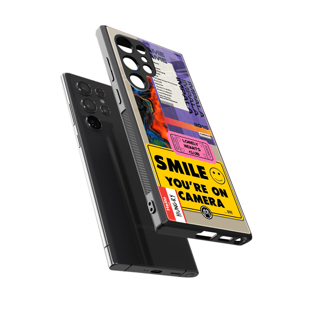 nostalgic stickers back phone cover | glass case for samsung galaxy s24 ultra