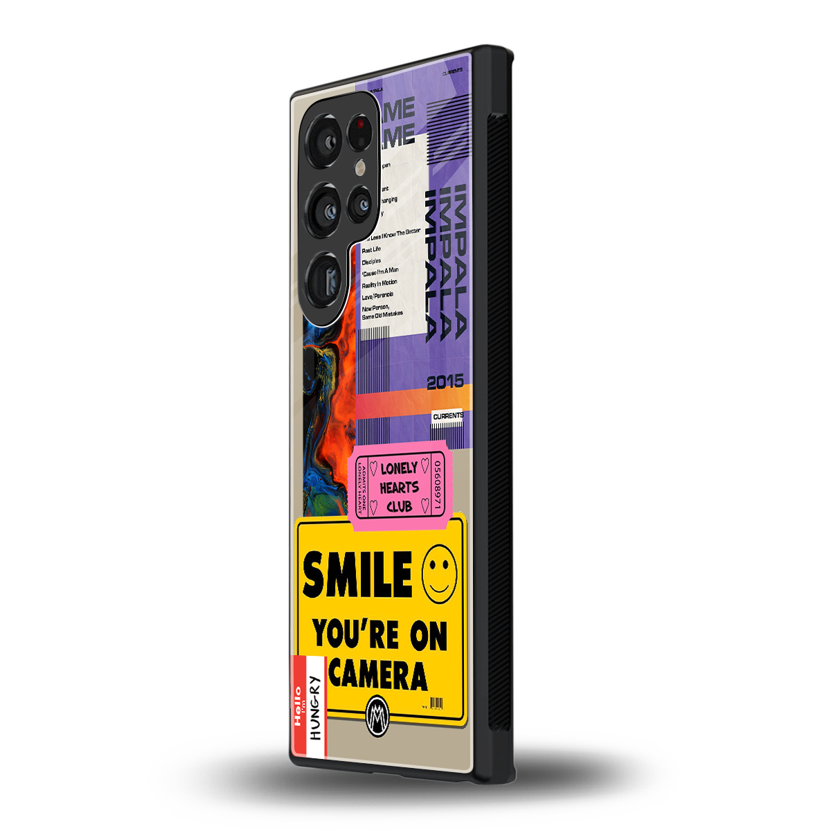 nostalgic stickers back phone cover | glass case for samsung galaxy s24 ultra