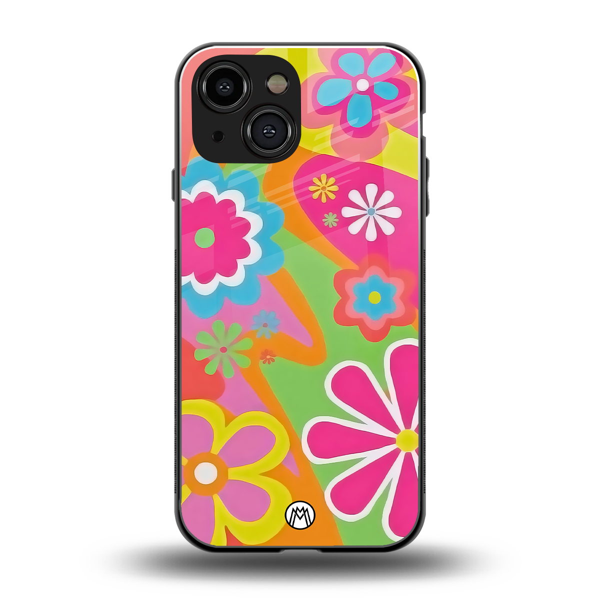 nostalgic wildflower y2k back phone cover | glass case for iphone 13 mini