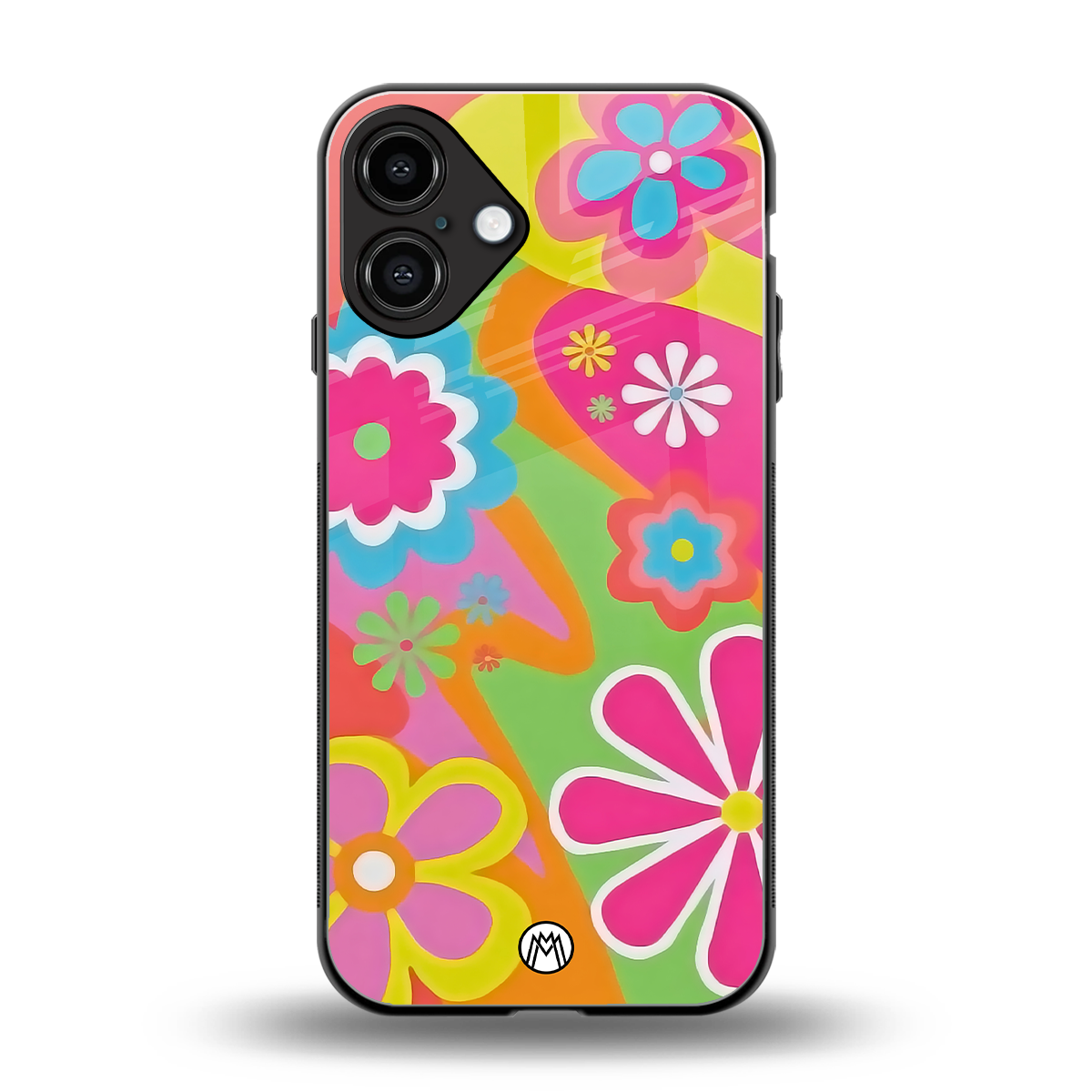 nostalgic wildflower y2k back phone cover | glass case for iphone 16 plus