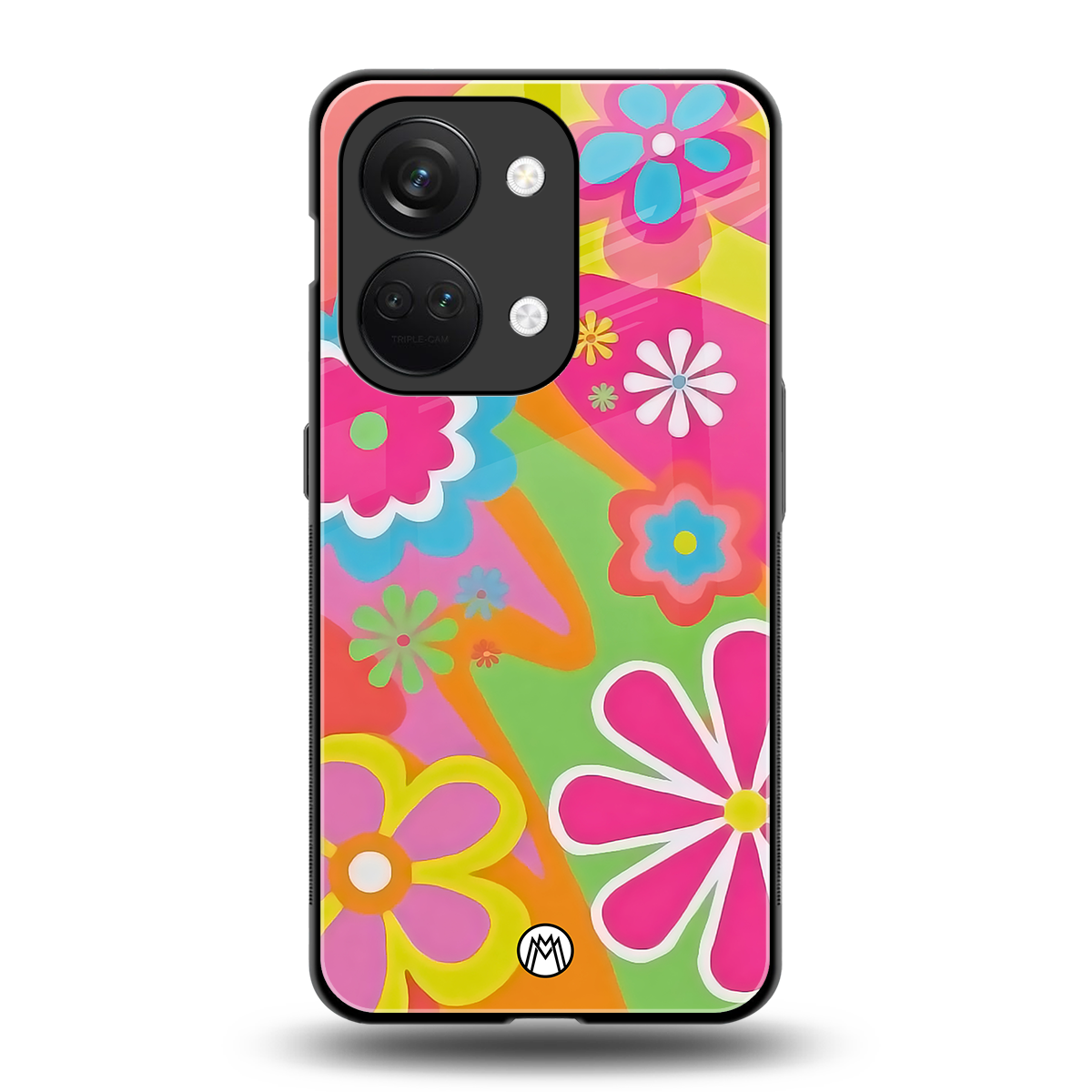 nostalgic wildflower y2k back phone cover | glass case for oneplus nord 3