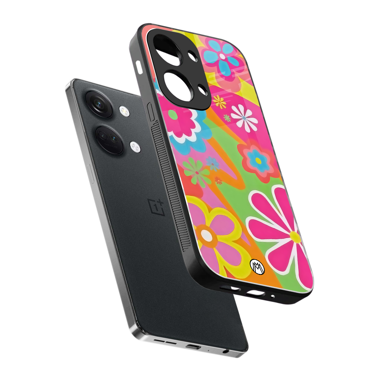 nostalgic wildflower y2k back phone cover | glass case for oneplus nord 3