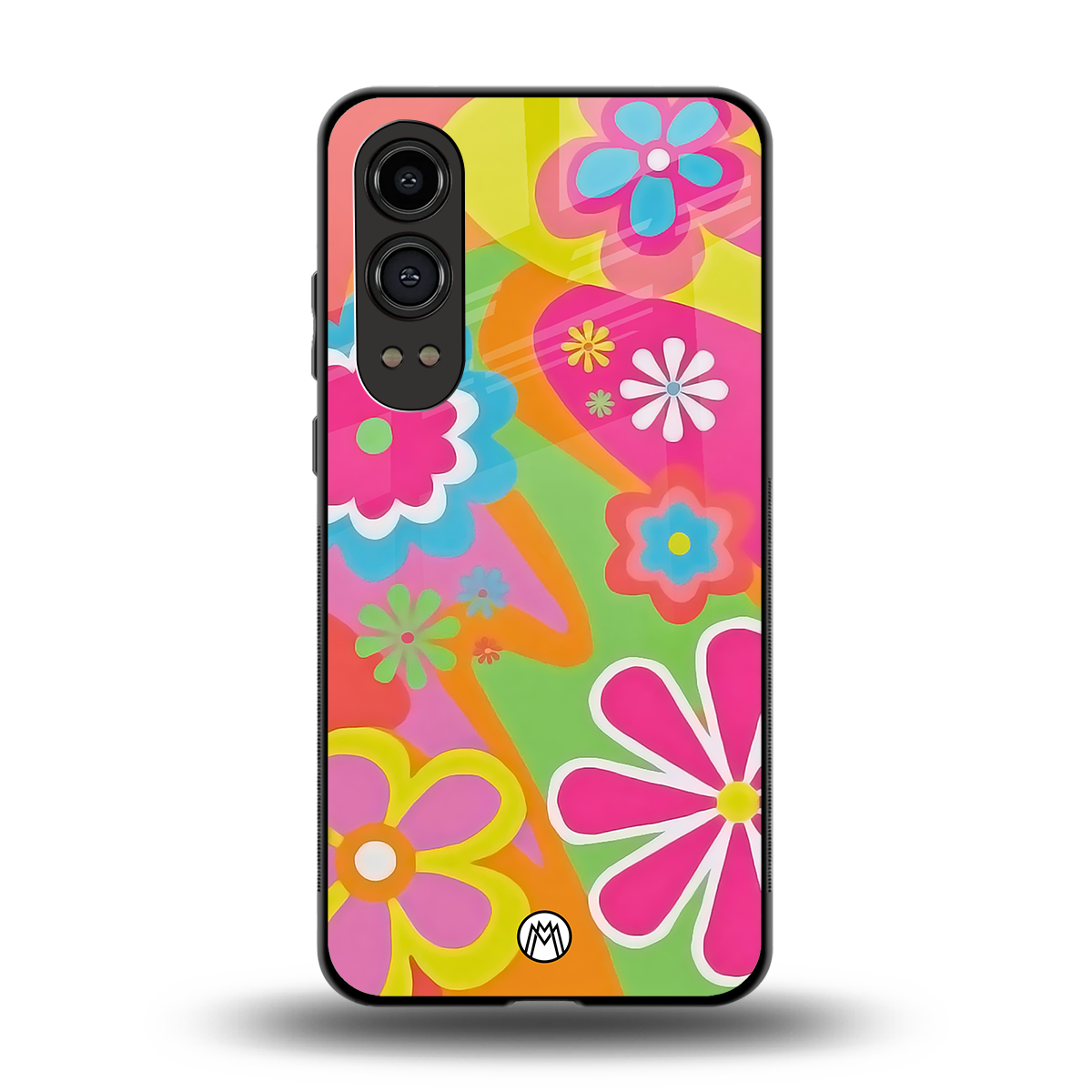 nostalgic wildflower y2k back phone cover | glass case for oneplus nord ce 4 lite