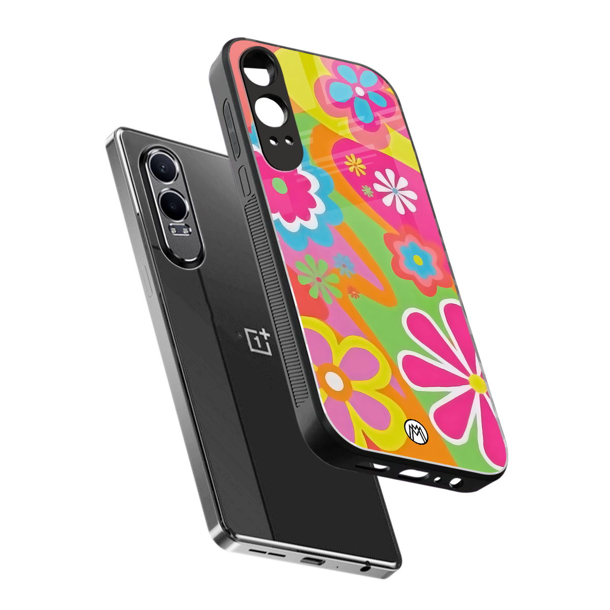 nostalgic wildflower y2k back phone cover | glass case for oneplus nord ce 4 lite