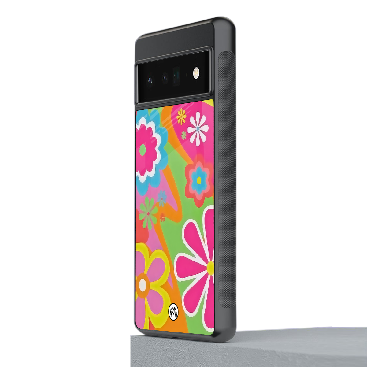 nostalgic wildflower y2k back phone cover | glass case for google pixel 6 pro