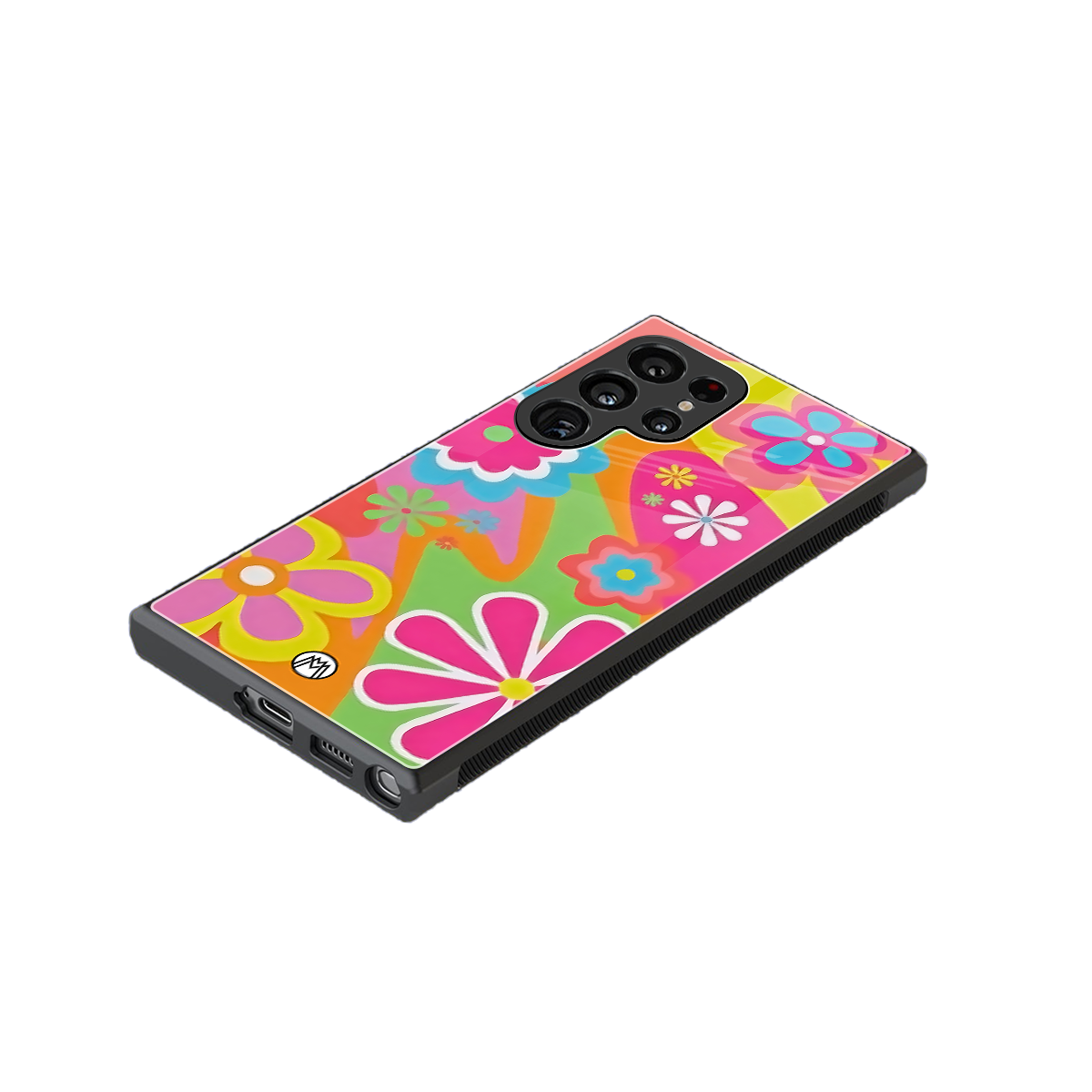 nostalgic wildflower y2k back phone cover | glass case for samsung galaxy s24 ultra