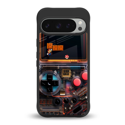 og gameboy back phone cover | glass case for google pixel 9 pro