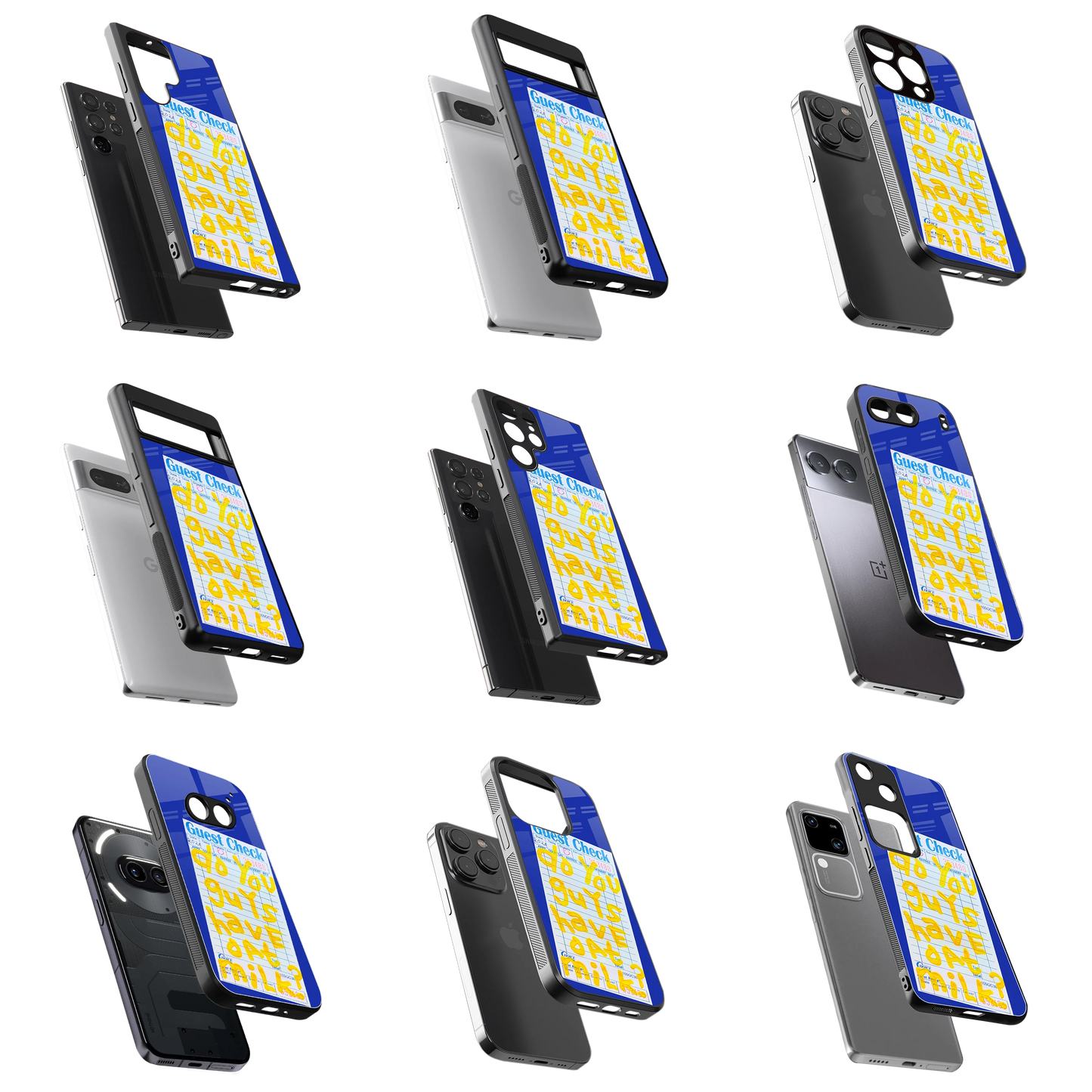 Durable Glass Back Mobile Case for iPhone, Samsung, OnePlus, Google Pixel, Redmi, Vivo, Oppo