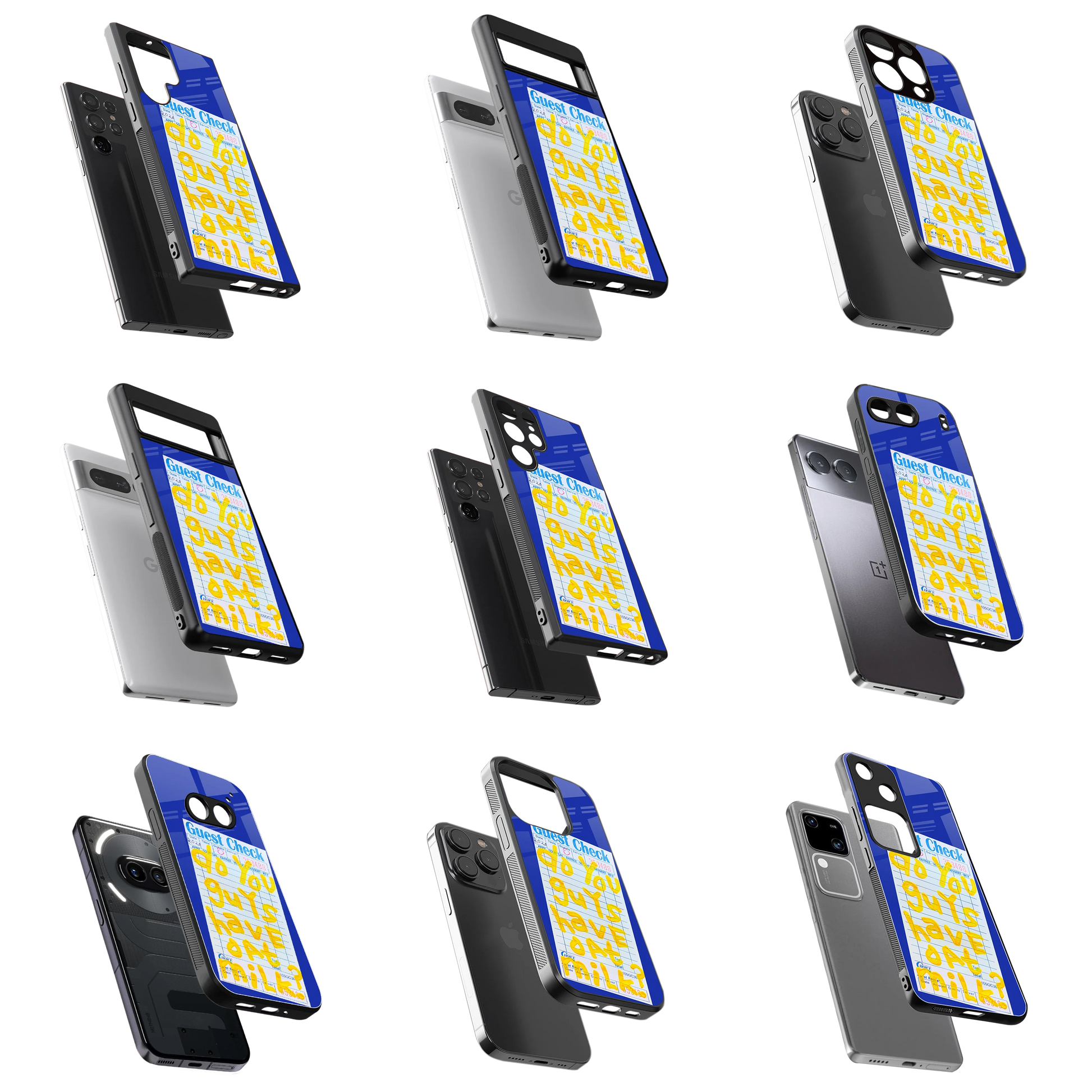 Durable Glass Back Mobile Case for iPhone, Samsung, OnePlus, Google Pixel, Redmi, Vivo, Oppo