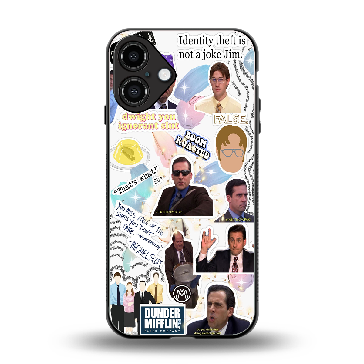 office mix back phone cover | glass case for iphone 16 plus