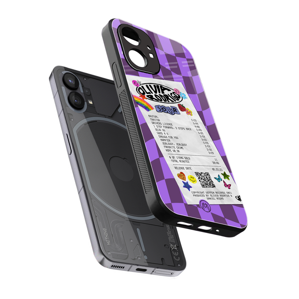 olivia rodrigo back phone cover | glass case for nothing phone 1