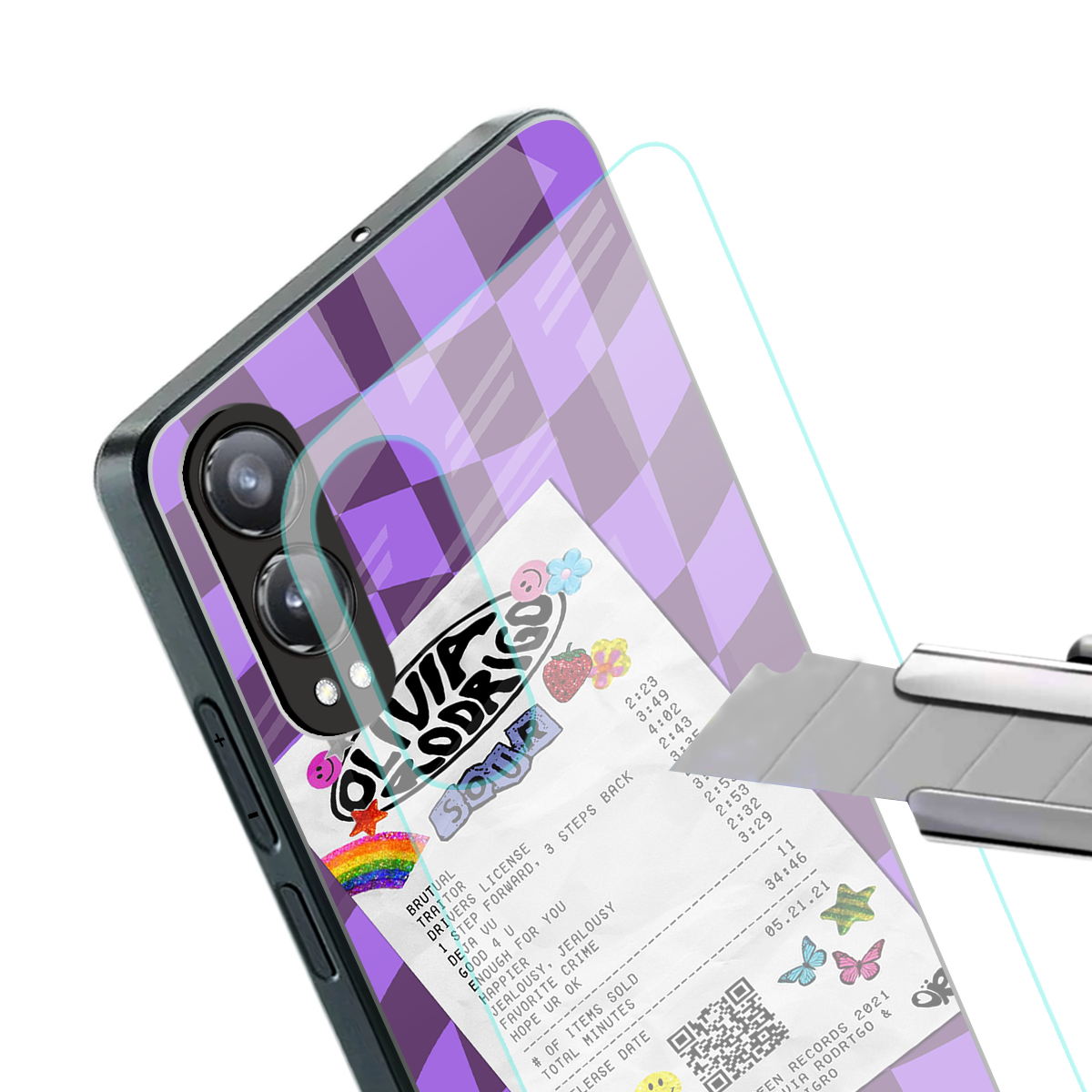 olivia rodrigo back phone cover | glass case for oneplus nord ce 4 lite