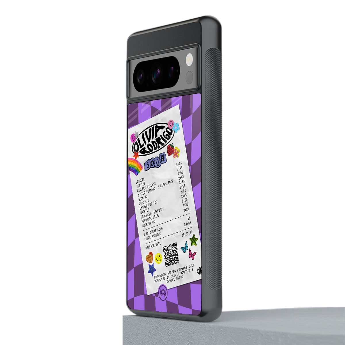 olivia rodrigo back phone cover | glass case for google pixel 8 pro