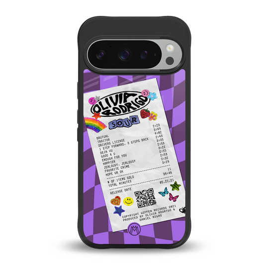 olivia rodrigo back phone cover | glass case for google pixel 9 pro