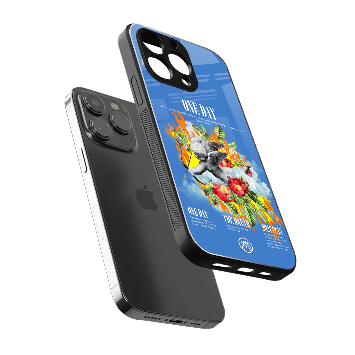 one day back phone cover | glass case for iphone 15 pro max
