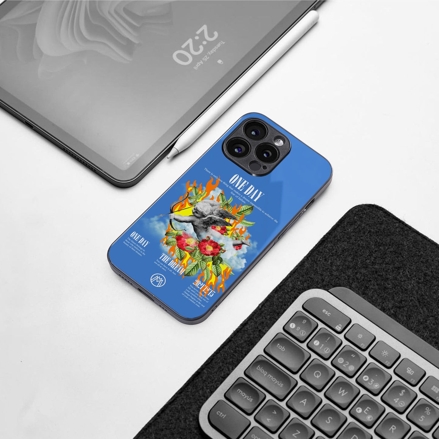 one day back phone cover | glass case for iphone 16 pro max