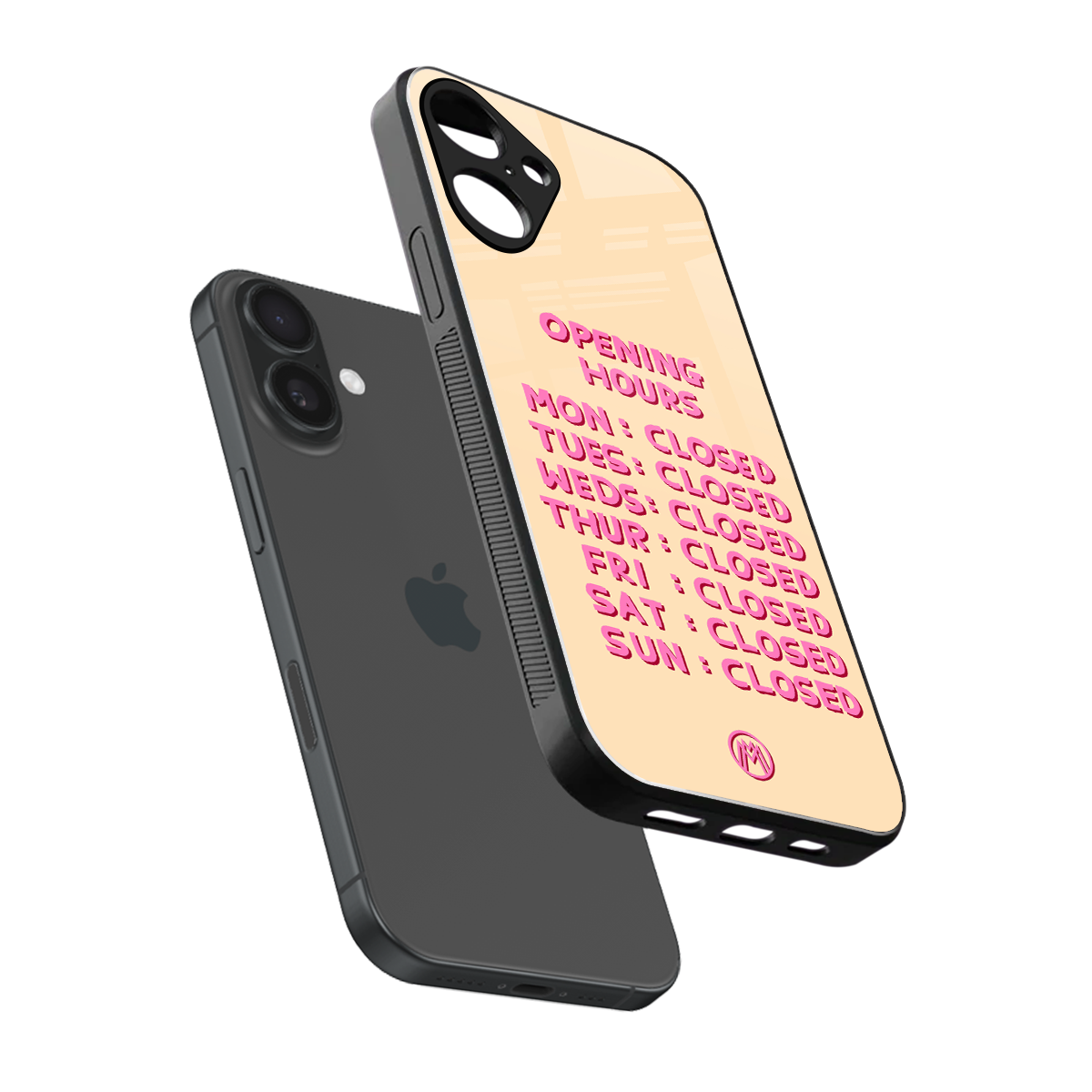 opening hours back phone cover | glass case for iphone 16 plus