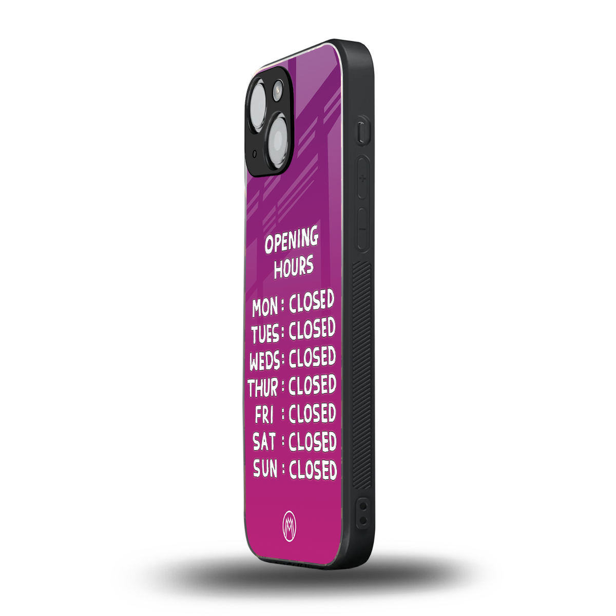 opening hours pink edition back phone cover | glass case for iphone 13 mini