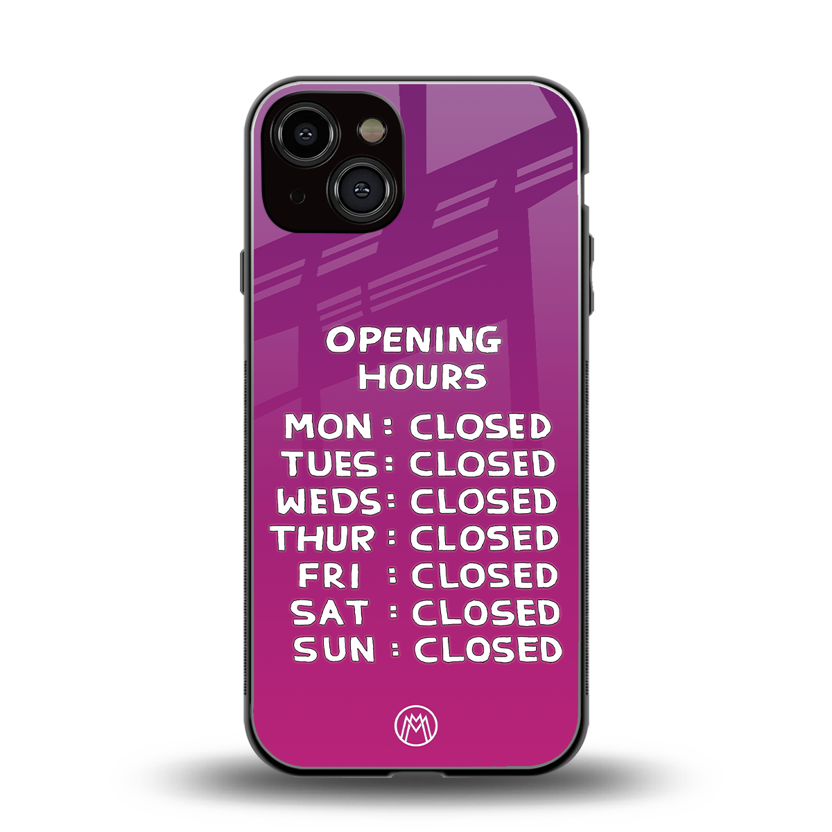 opening hours pink edition back phone cover | glass case for iphone 13