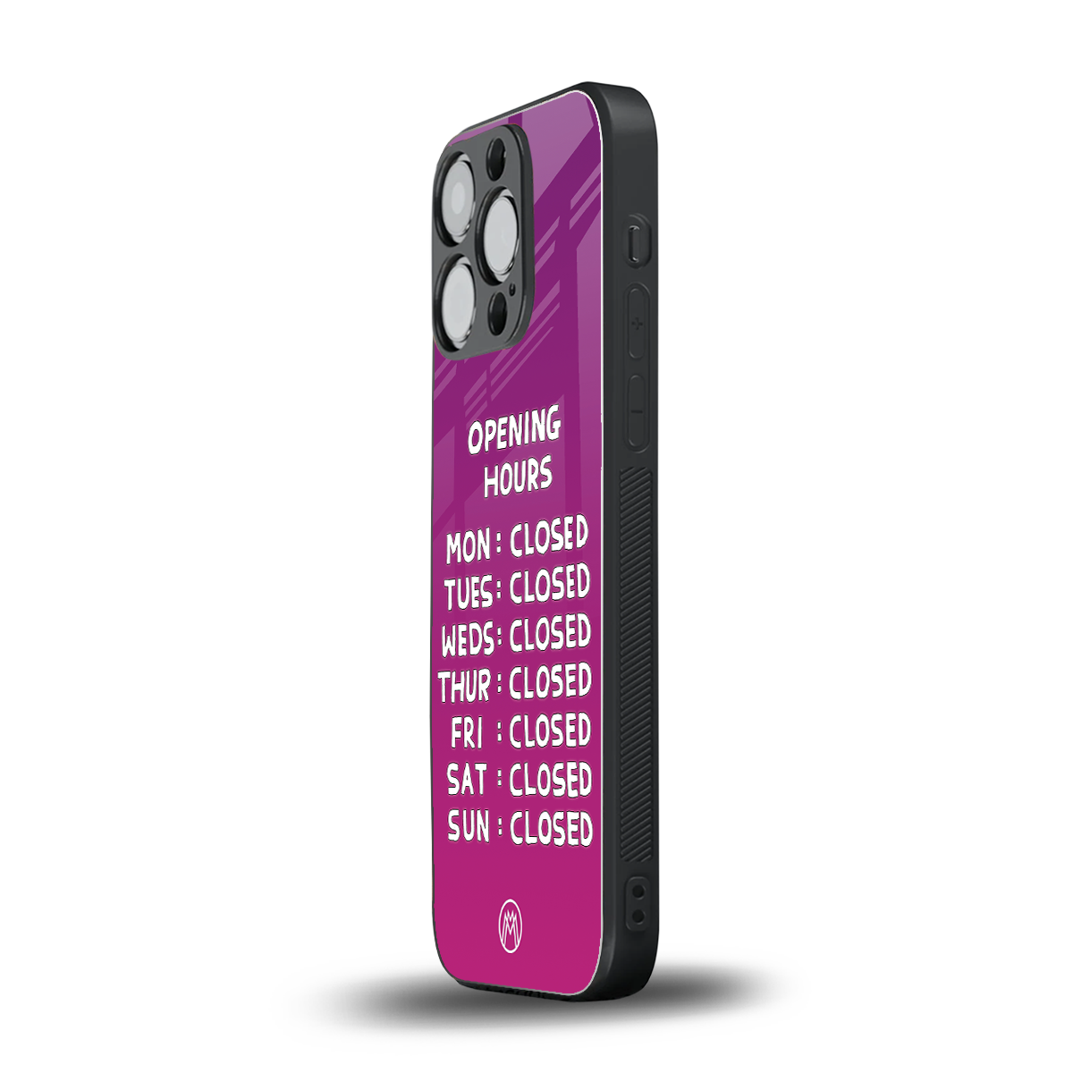 opening hours pink edition back phone cover | glass case for iphone 14 pro