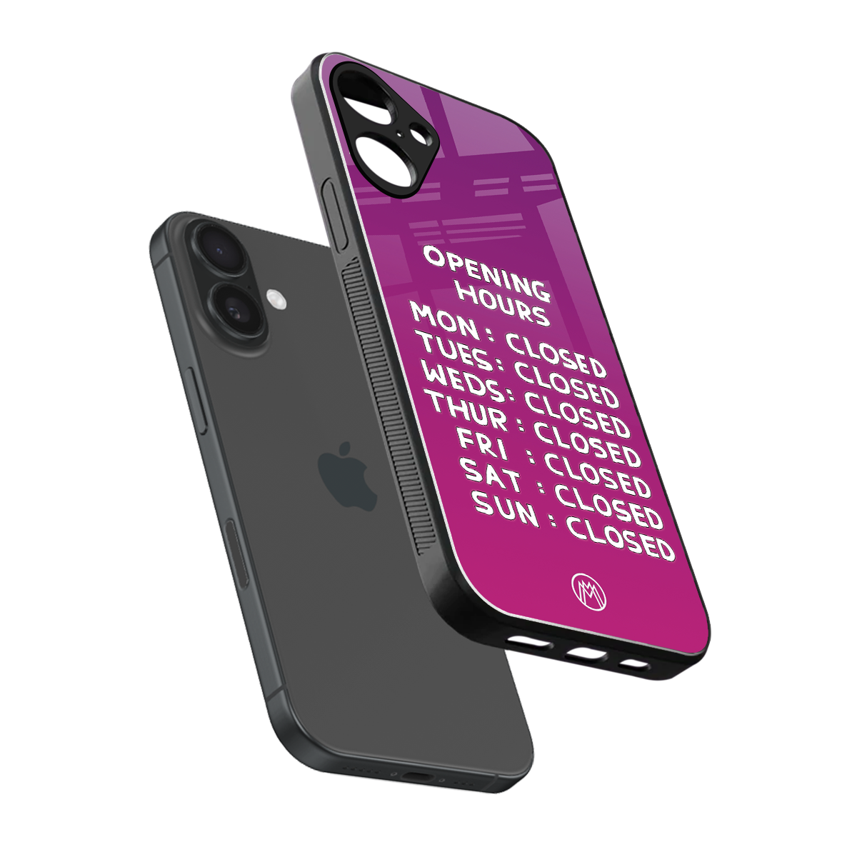 opening hours pink edition back phone cover | glass case for iphone 16 plus