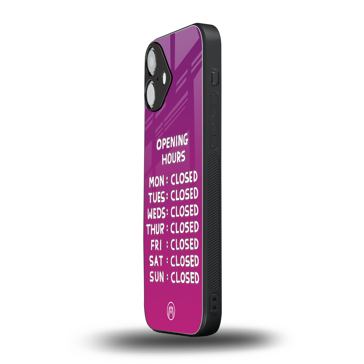 opening hours pink edition back phone cover | glass case for iphone 16 plus