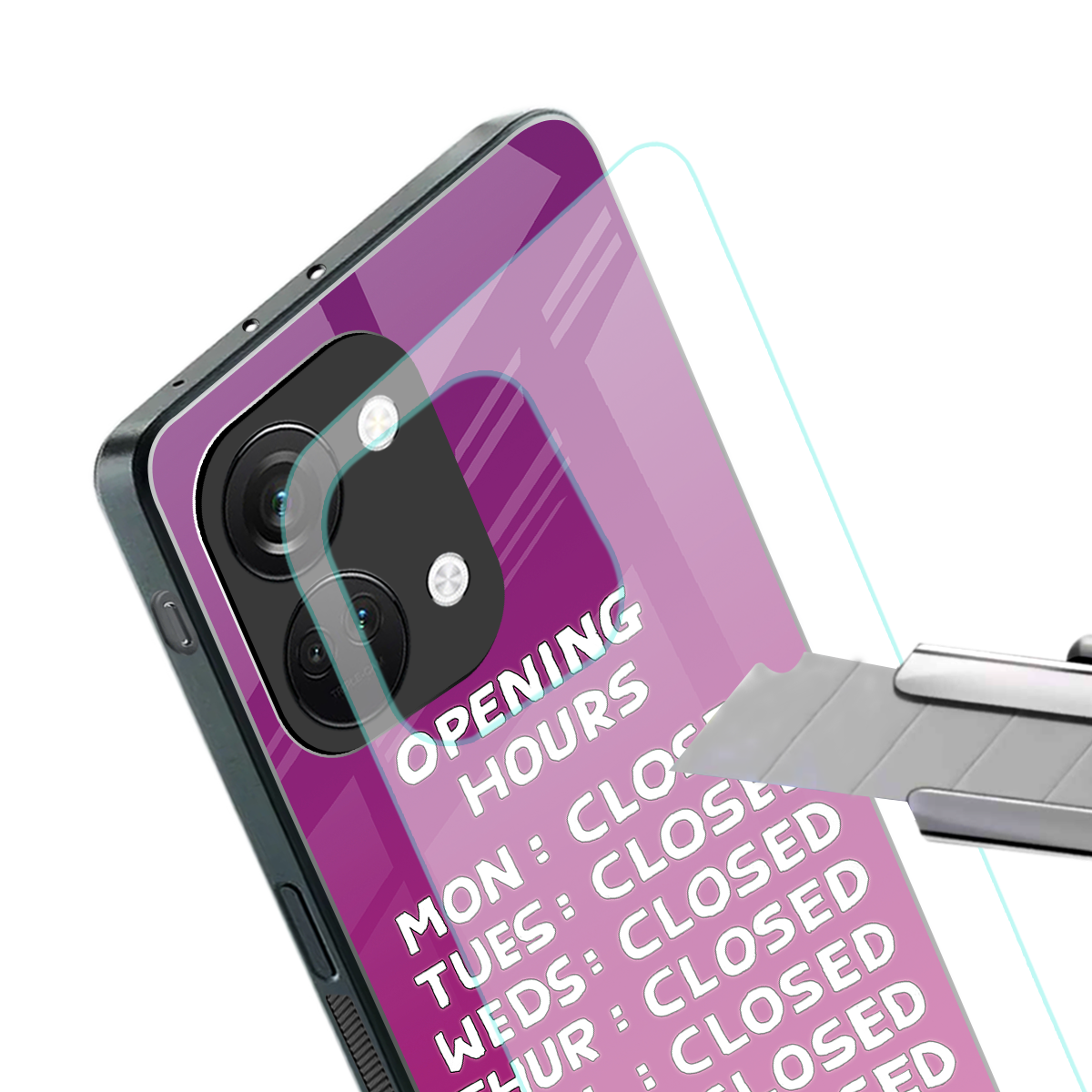 opening hours pink edition back phone cover | glass case for oneplus nord 3