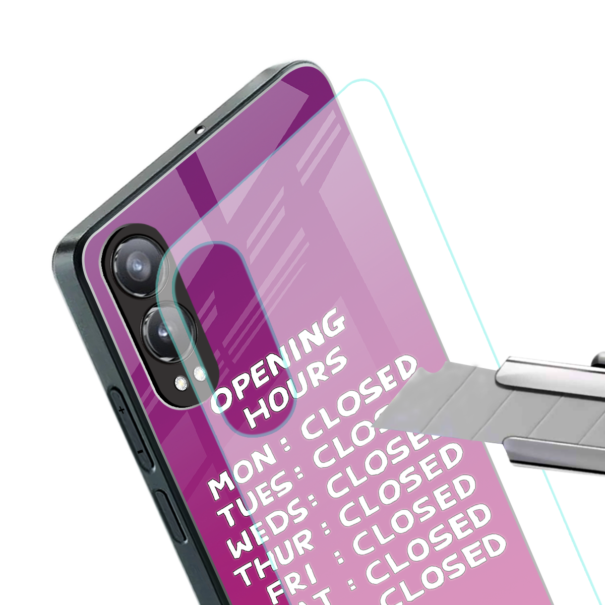 opening hours pink edition back phone cover | glass case for oneplus nord ce 4 lite