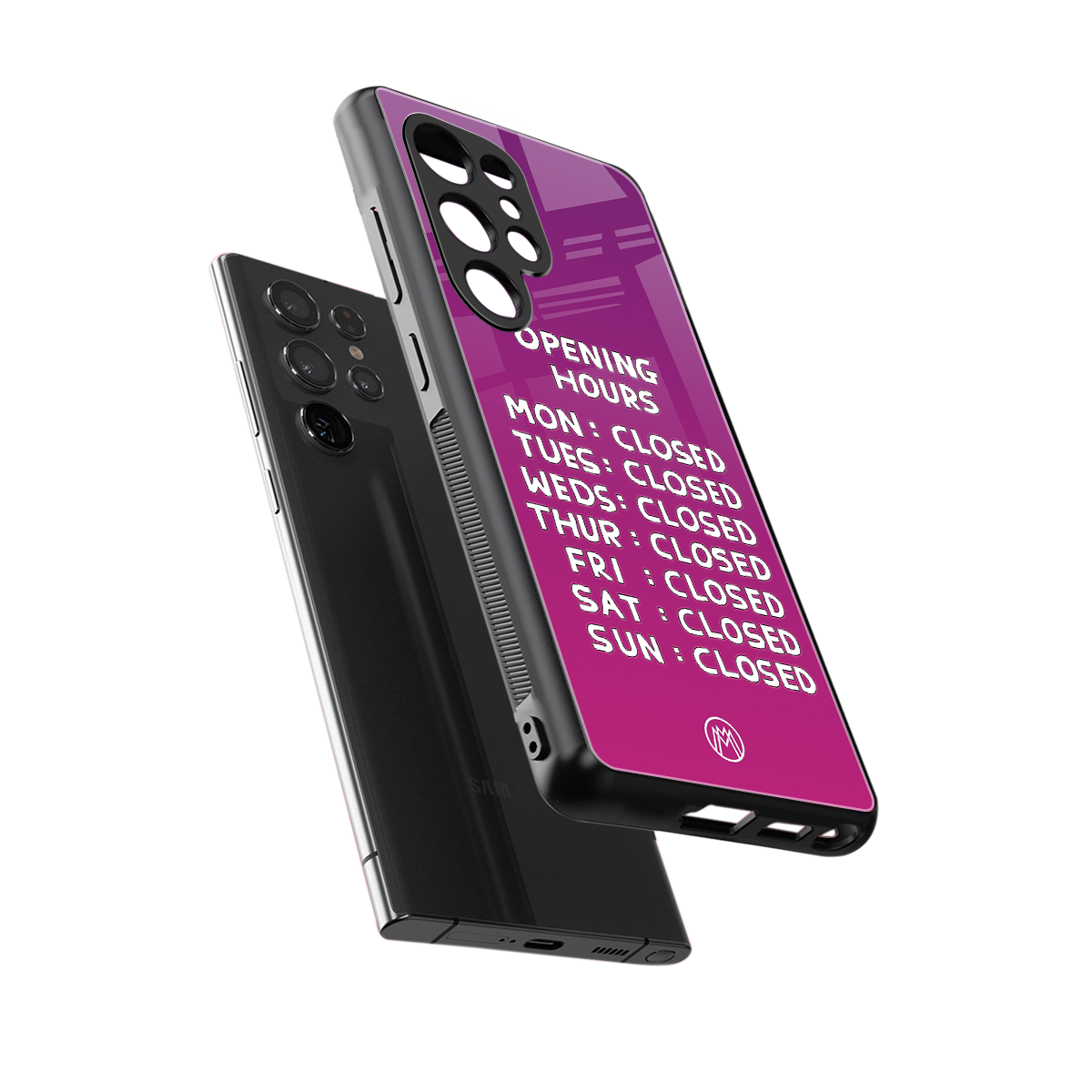 opening hours pink edition back phone cover | glass case for samsung galaxy s25 ultra