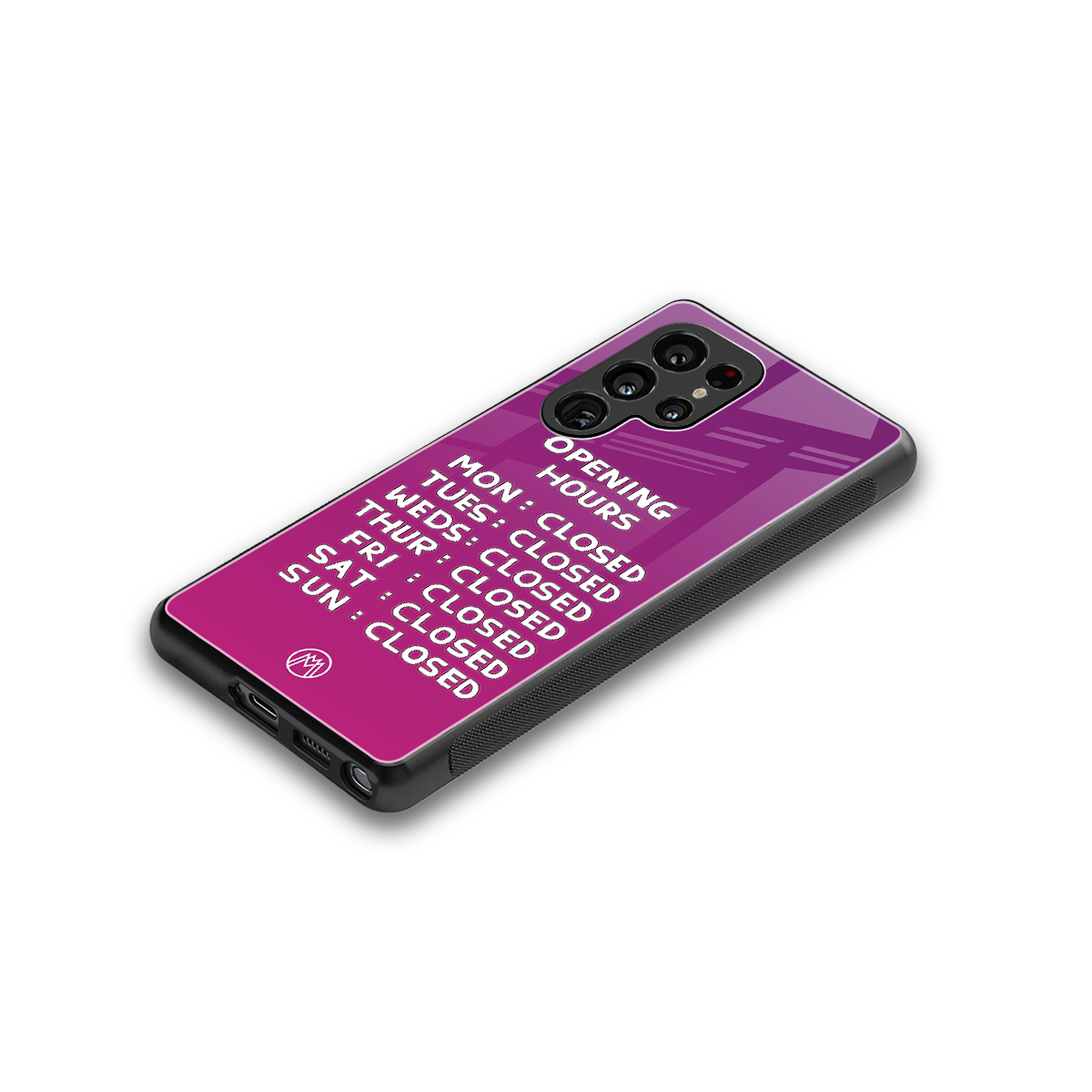 opening hours pink edition back phone cover | glass case for samsung galaxy s25 ultra