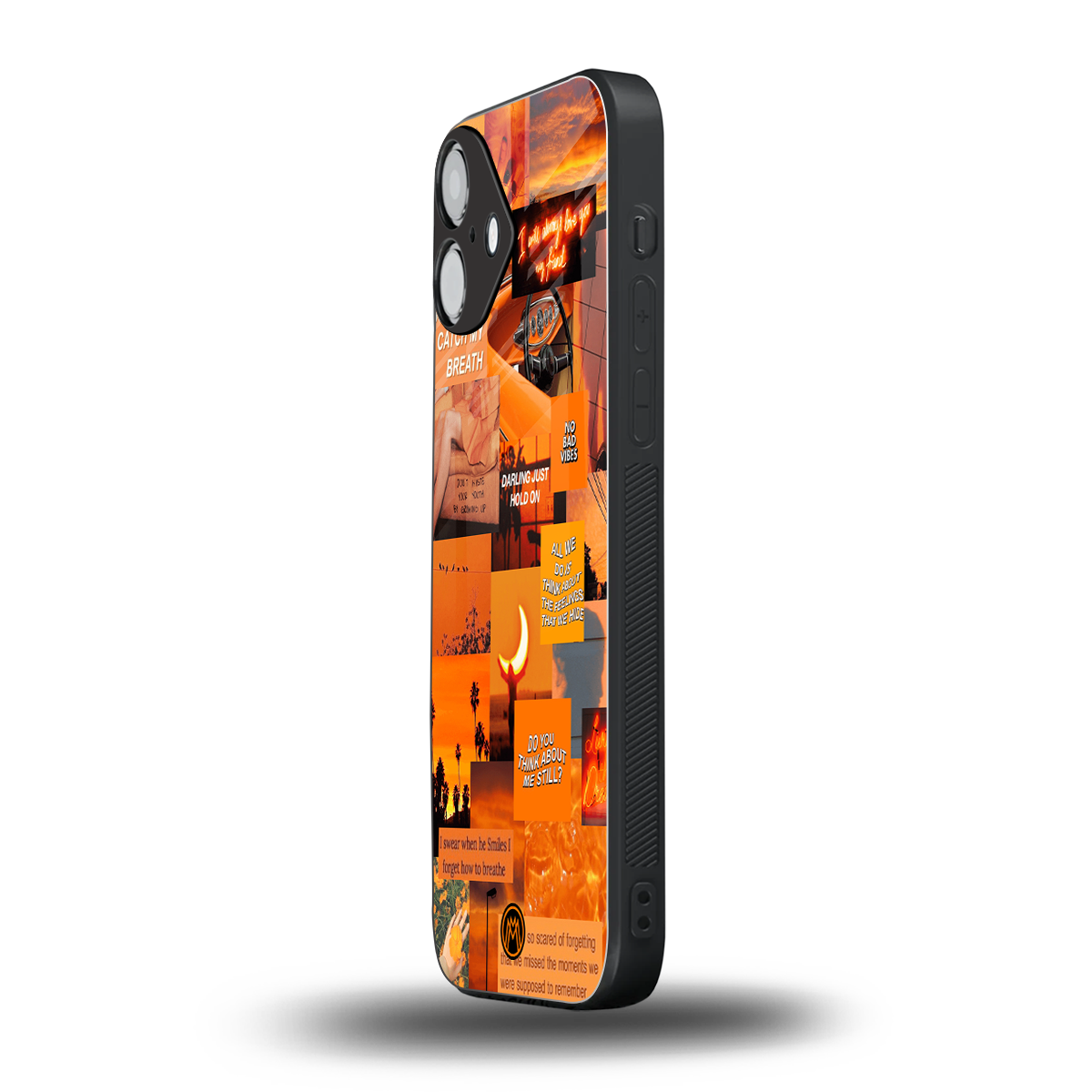 orange aesthetic back phone cover | glass case for iphone 16 plus