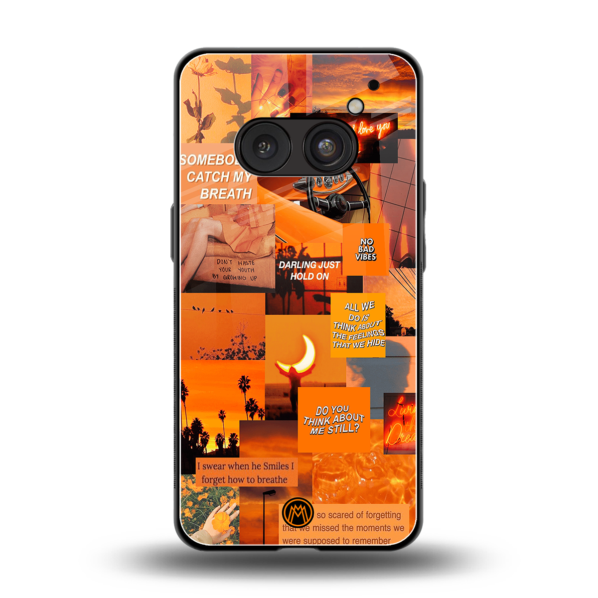 orange aesthetic back phone cover | glass case for nothing phone 2a