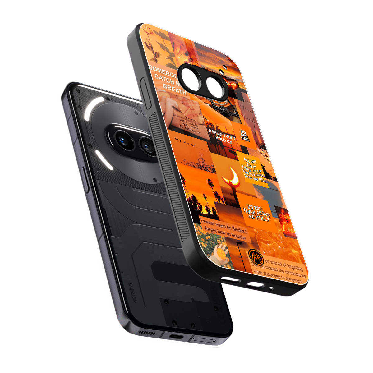 orange aesthetic back phone cover | glass case for nothing phone 2a