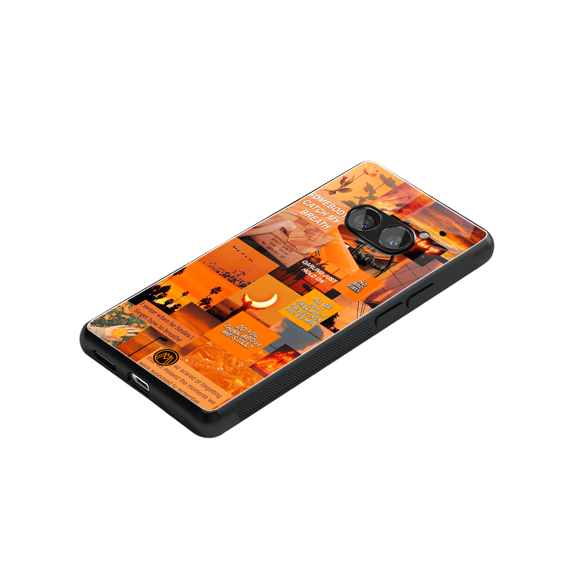 orange aesthetic back phone cover | glass case for nothing phone 2a