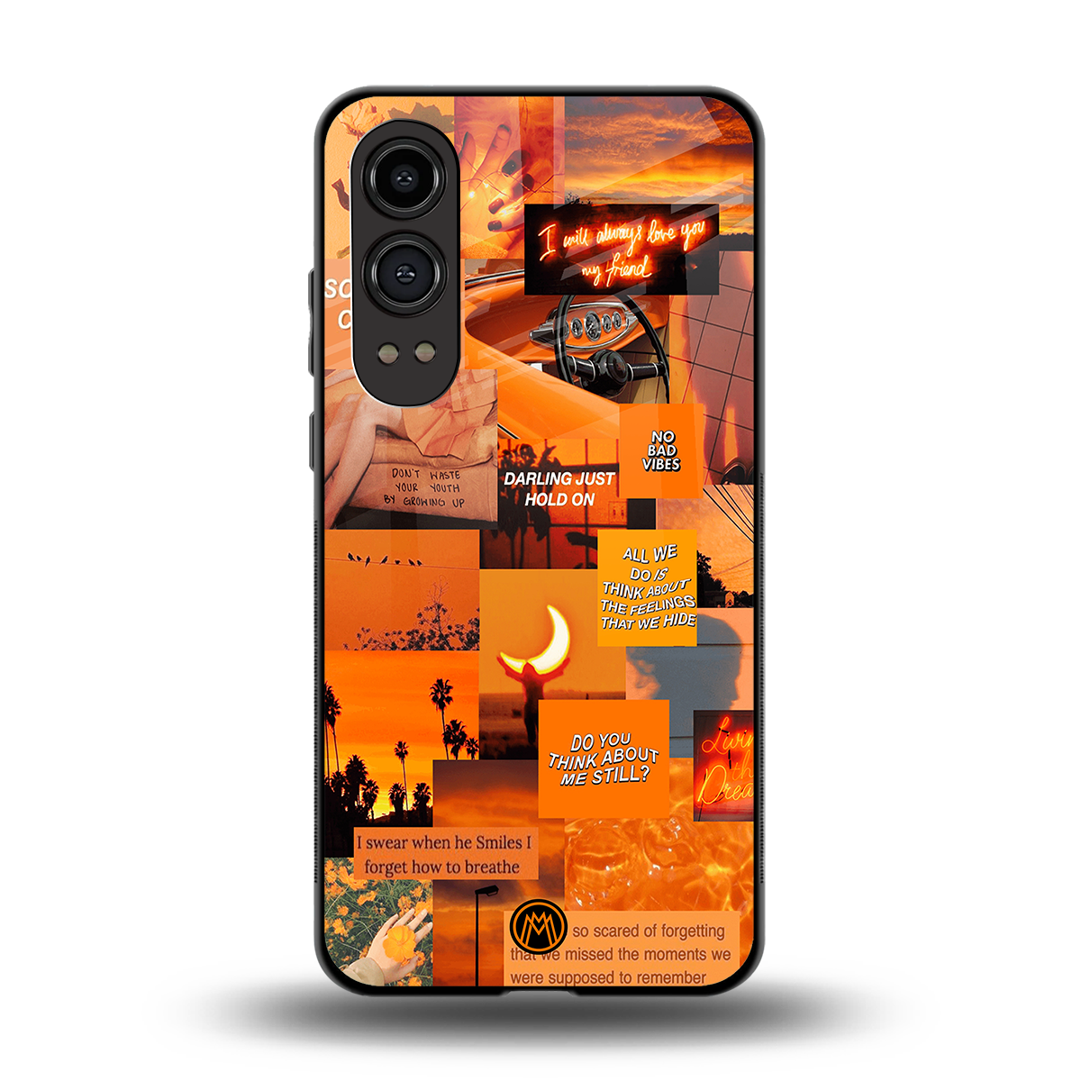 orange aesthetic back phone cover | glass case for oneplus nord ce 4 lite