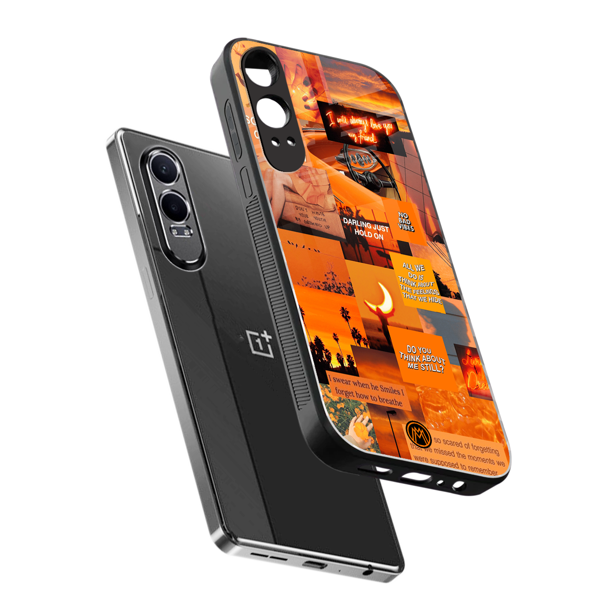 orange aesthetic back phone cover | glass case for oneplus nord ce 4 lite