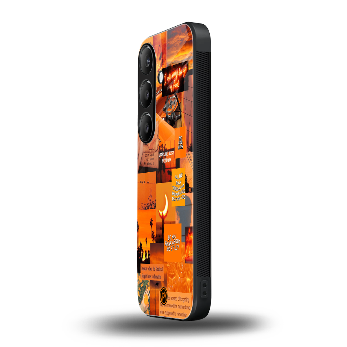orange aesthetic back phone cover | glass case for samsung galaxy s24 fe