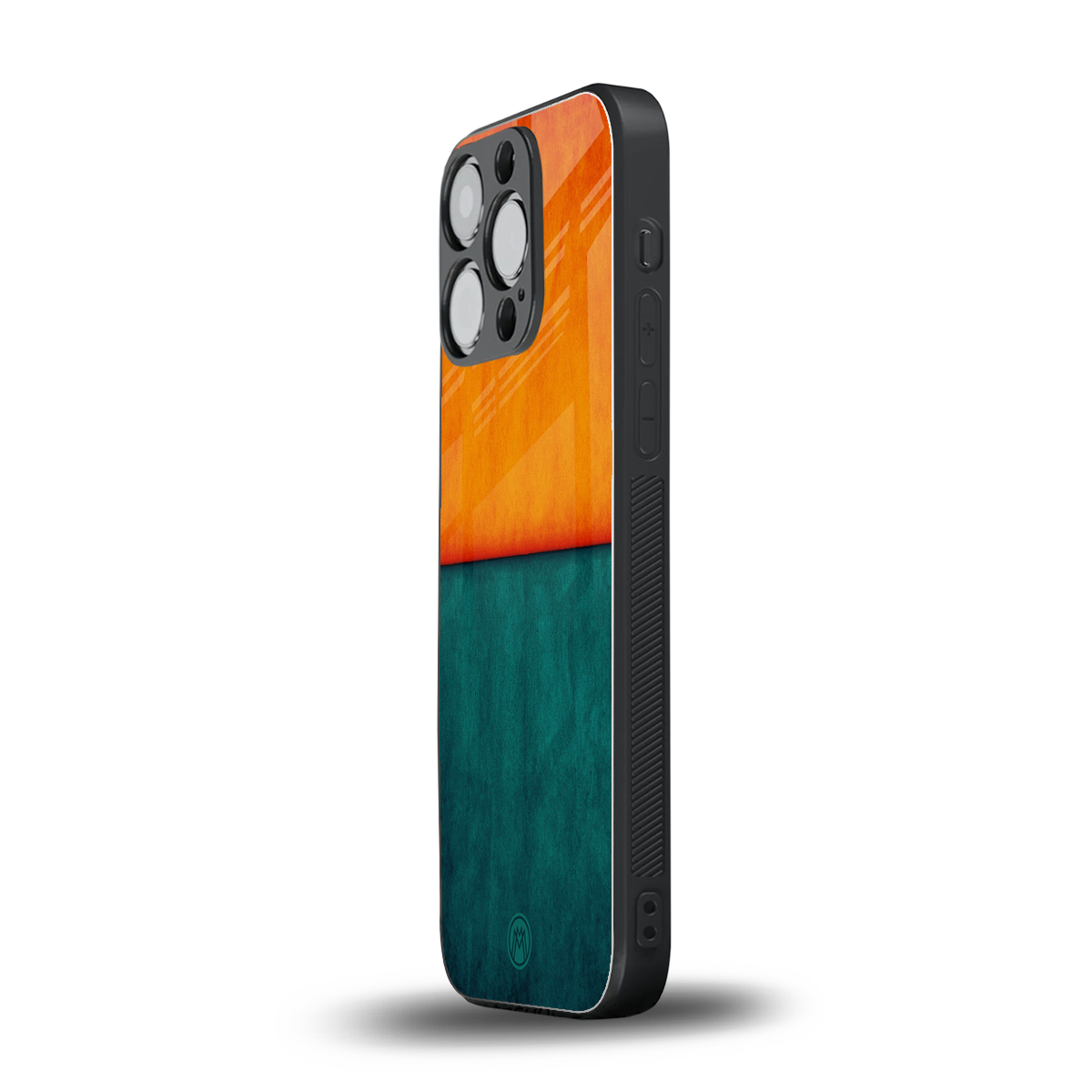orange green back phone cover | glass case for iphone 14 pro
