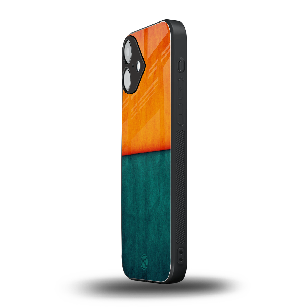 orange green back phone cover | glass case for iphone 16 plus