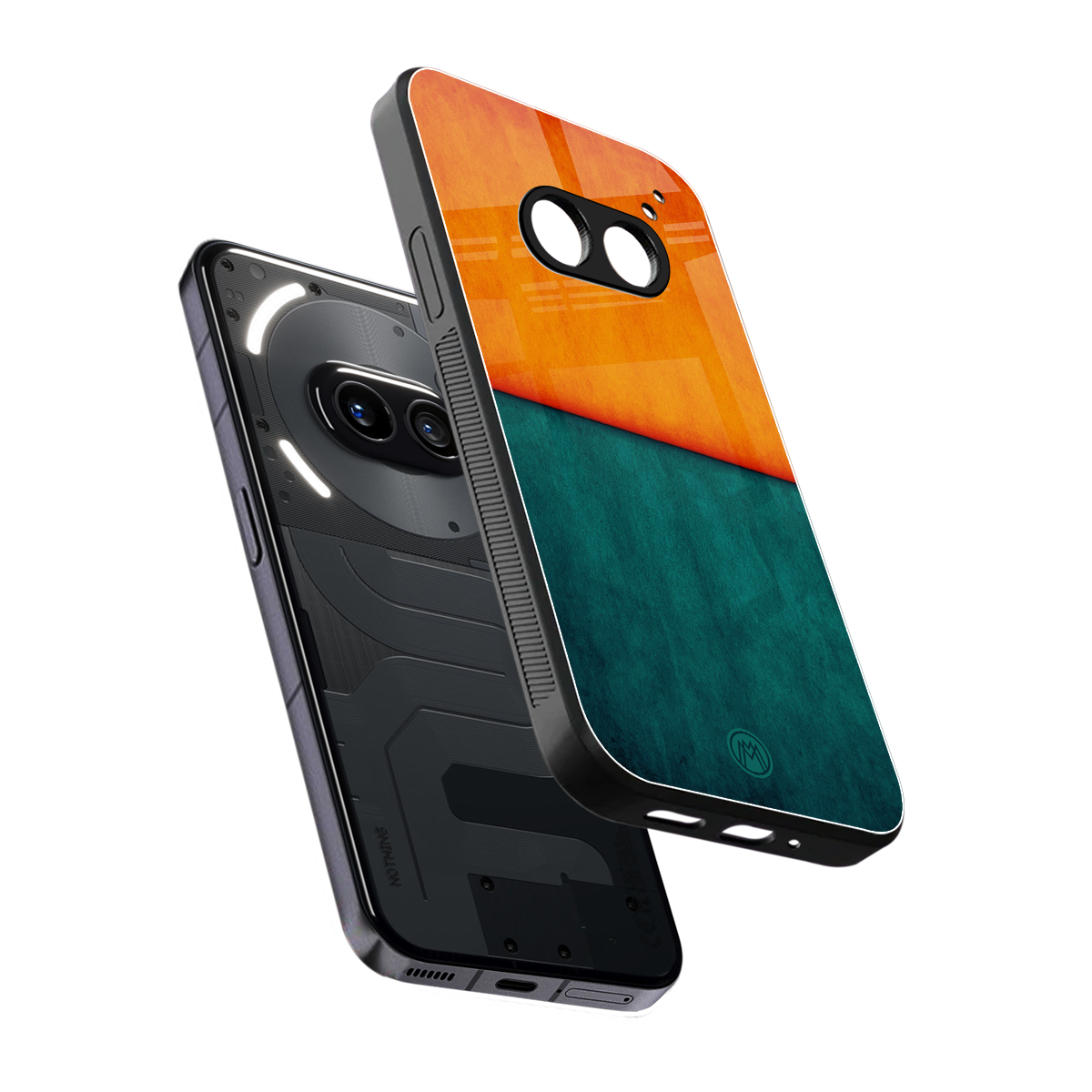 orange green back phone cover | glass case for nothing phone 2a