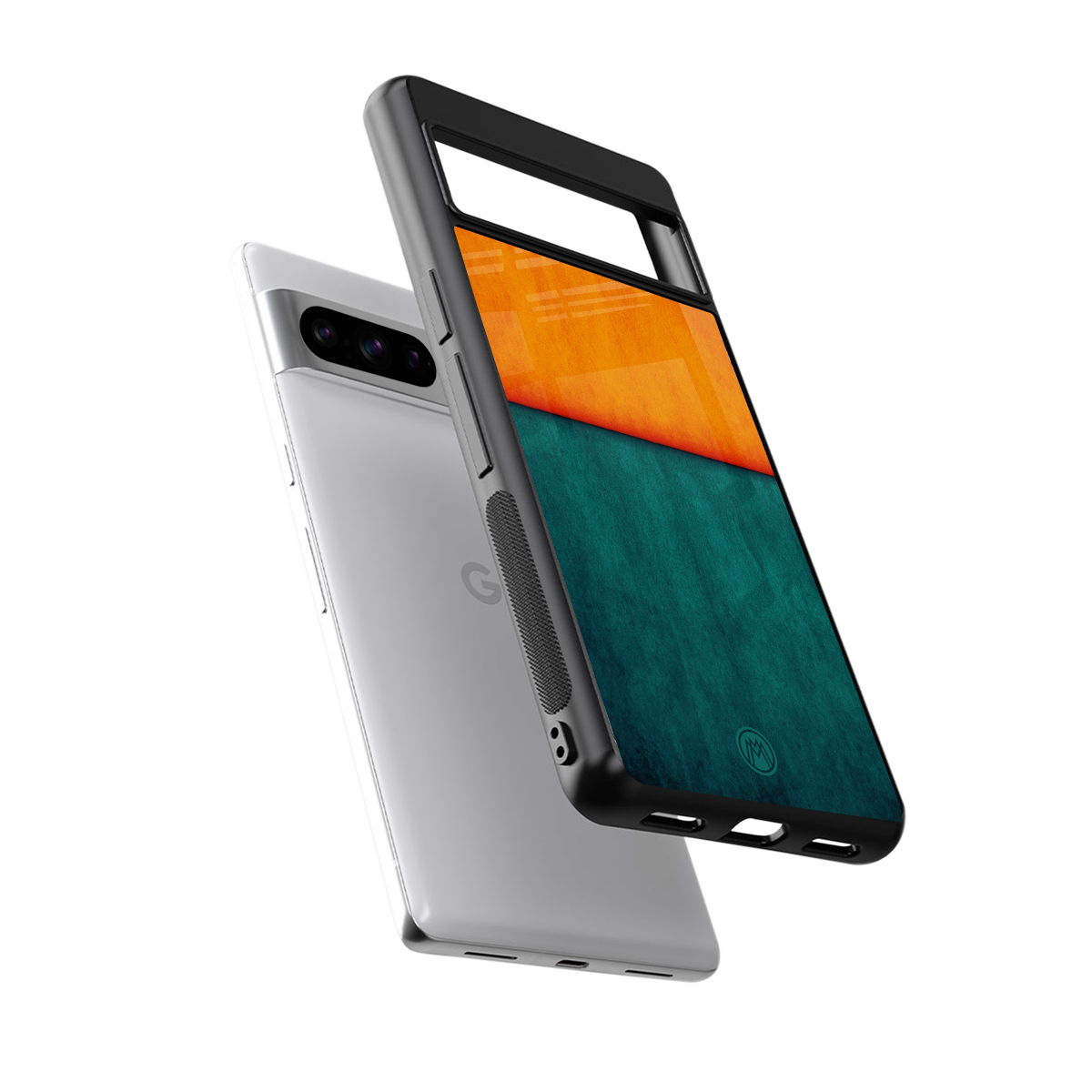 orange green back phone cover | glass case for google pixel 8 pro